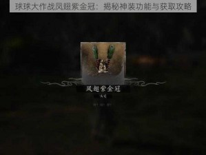 球球大作战凤翅紫金冠：揭秘神装功能与获取攻略