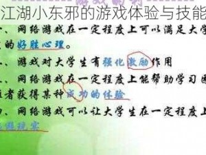 乱煮江湖小东邪的游戏体验与技能详解