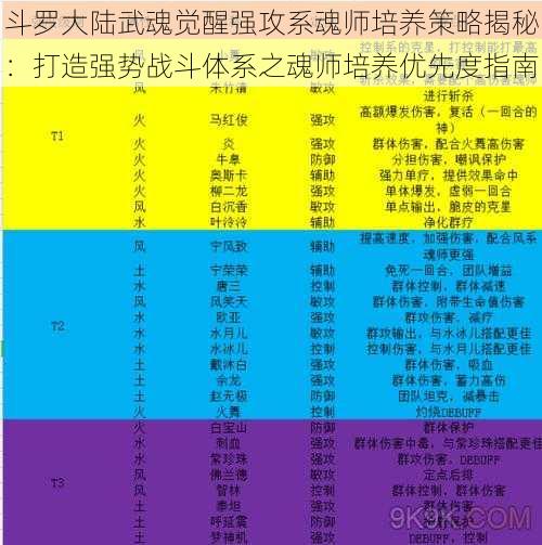 斗罗大陆武魂觉醒强攻系魂师培养策略揭秘：打造强势战斗体系之魂师培养优先度指南