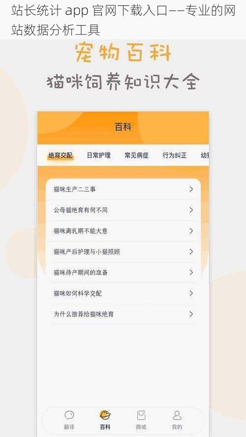 站长统计 app 官网下载入口——专业的网站数据分析工具