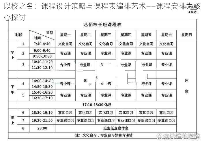 以校之名：课程设计策略与课程表编排艺术——课程安排为核心探讨