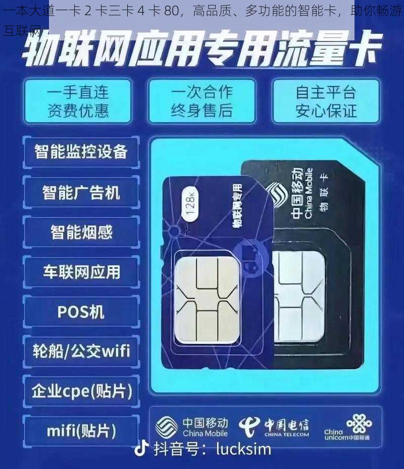 一本大道一卡 2 卡三卡 4 卡 80，高品质、多功能的智能卡，助你畅游互联网