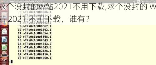 求个没封的W站2021不用下载,求个没封的 W 站 2021 不用下载，谁有？