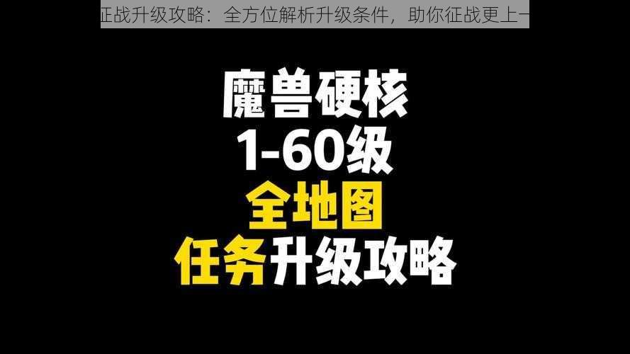 霸略征战升级攻略：全方位解析升级条件，助你征战更上一层楼