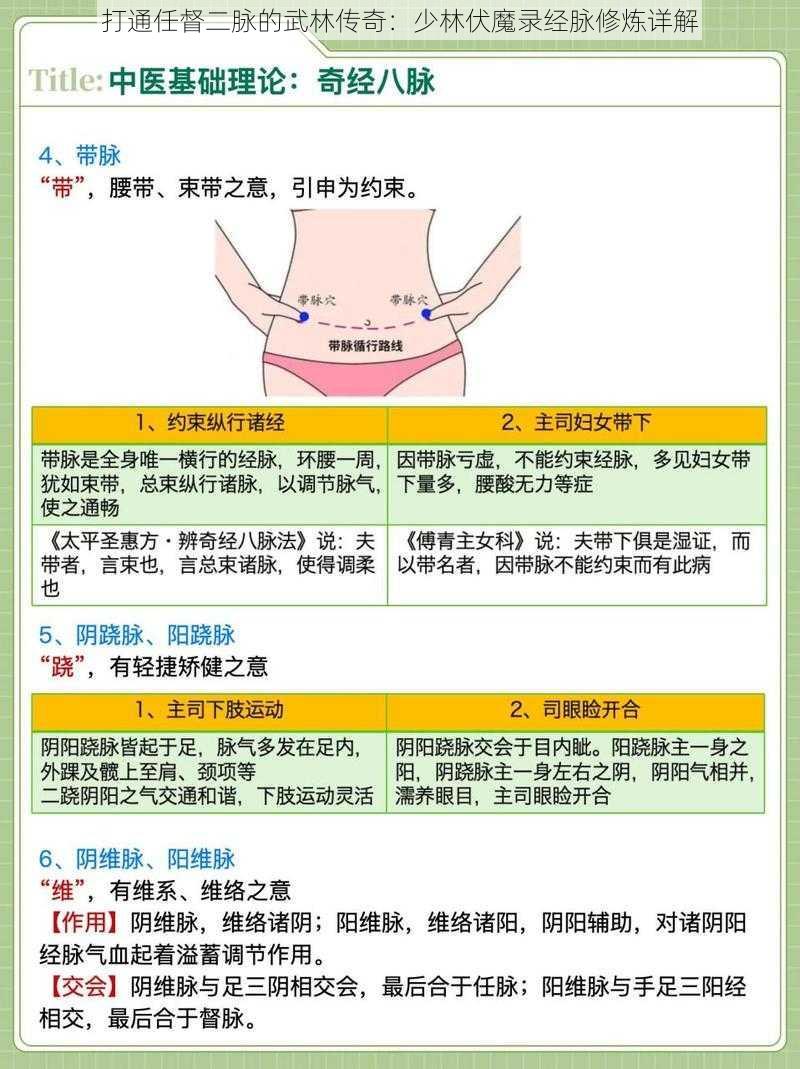 打通任督二脉的武林传奇：少林伏魔录经脉修炼详解