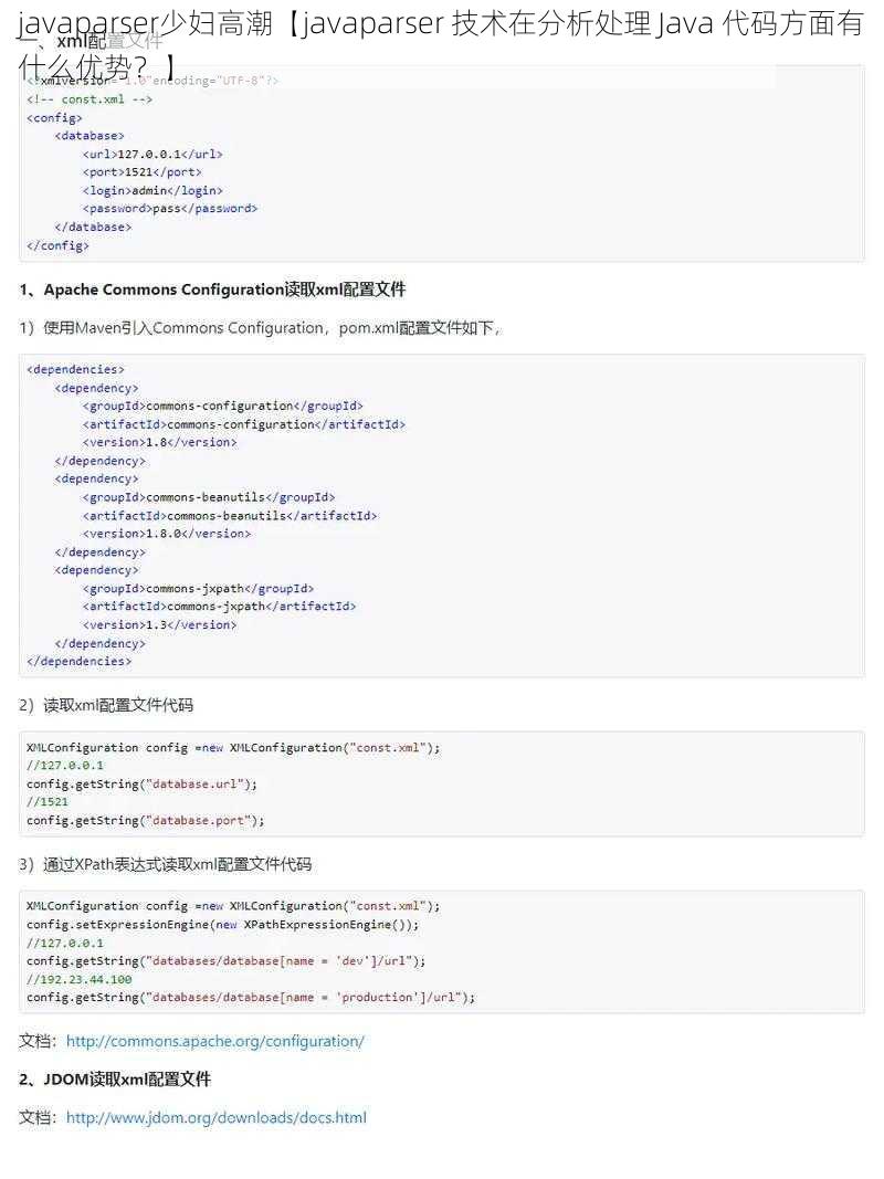 javaparser少妇高潮【javaparser 技术在分析处理 Java 代码方面有什么优势？】