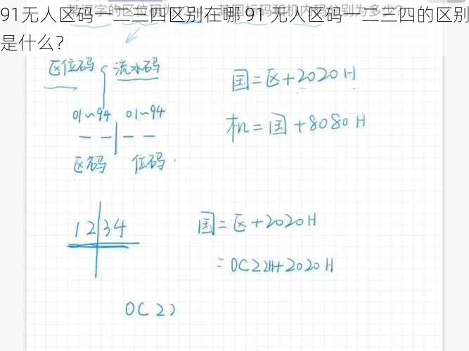 91无人区码一二三四区别在哪 91 无人区码一二三四的区别是什么？