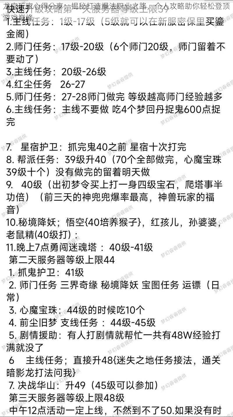 龙宫玩家心得分享：揭秘打造爆法职业之路，个人攻略助你轻松登顶游戏巅峰