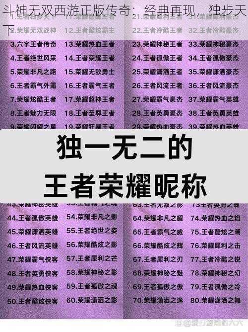 斗神无双西游正版传奇：经典再现，独步天下