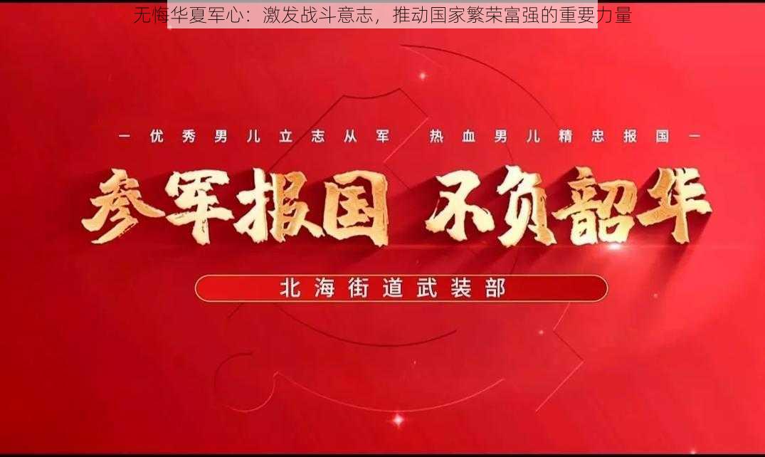 无悔华夏军心：激发战斗意志，推动国家繁荣富强的重要力量