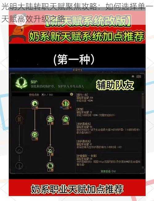 光明大陆转职天赋聚焦攻略：如何选择单一天赋高效升级之路