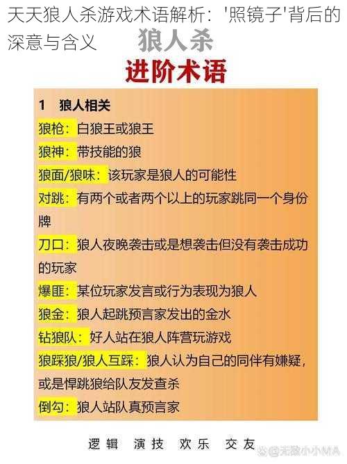 天天狼人杀游戏术语解析：'照镜子'背后的深意与含义