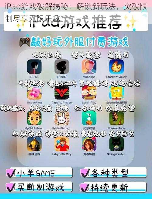 iPad游戏破解揭秘：解锁新玩法，突破限制尽享无限乐趣